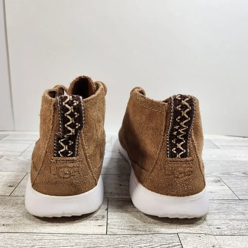 UGG Freamon Brown Tan Suede Chukka Ankle Boot Men's Size 8 Lace Up Lightweight